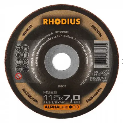 UV- TARCZA DO SZLIF.METALU 125x7.0 RHOD. inox RS28