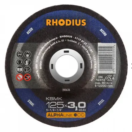 UV- TARCZA DO METALU 125x3,0 RHODIUS KSMK